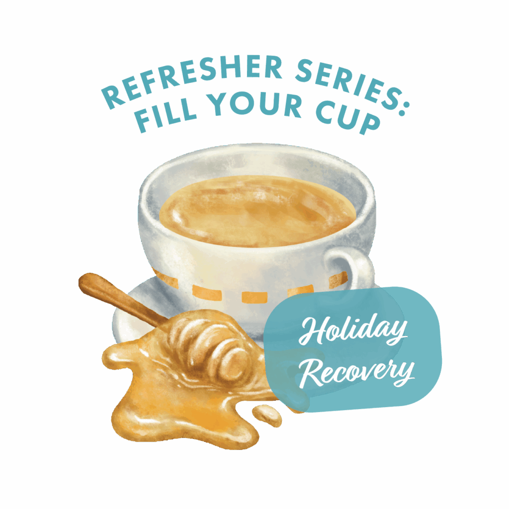 illustration of tea cup and honey